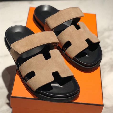 beige hermes slides|Hermes chypre sandals.